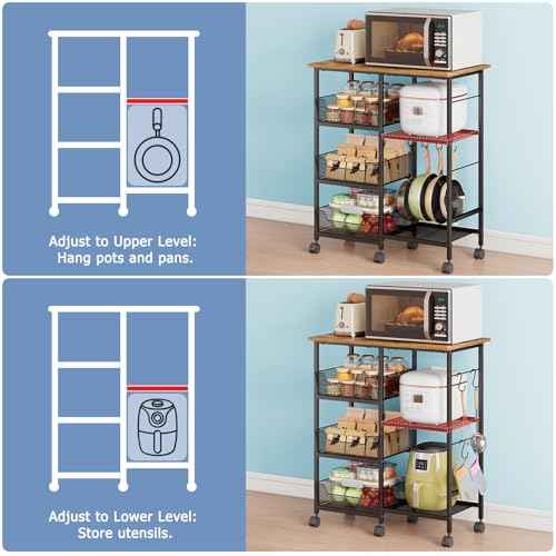 Rolling Kitchen Storage Microwave Cart