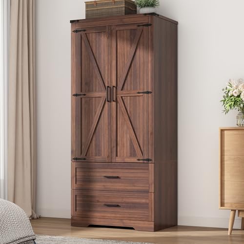 4 Doors Wardrobe Armoire Closet with Doors and Drawers
