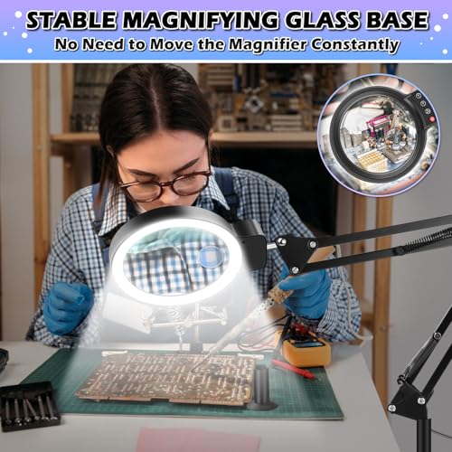30X 10X Large Floor Magnifying Glass with Light and Stand