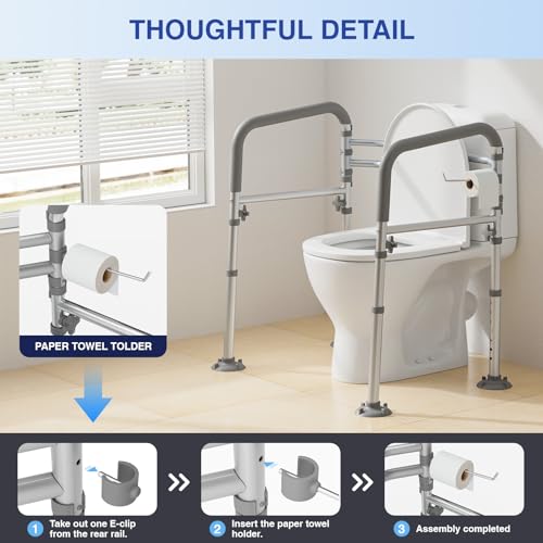 Foldable Toilet Safety Rails for Seniors