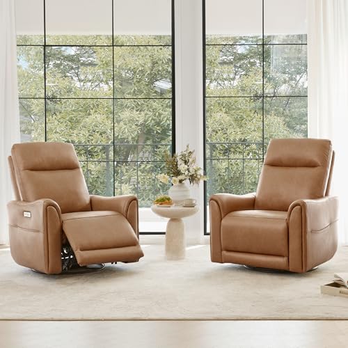Leather Swivel Power Recliner Chairs for Adults