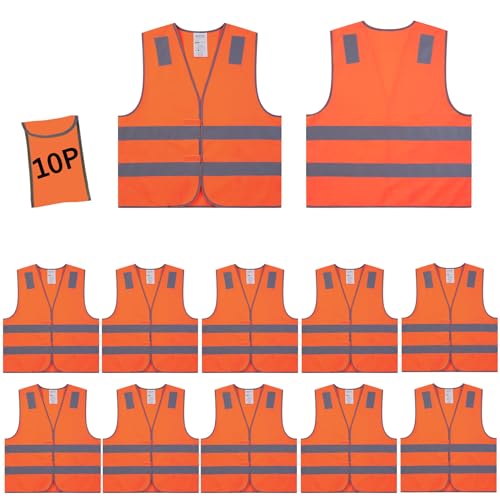 Safety Vests 10 Bulk Pack