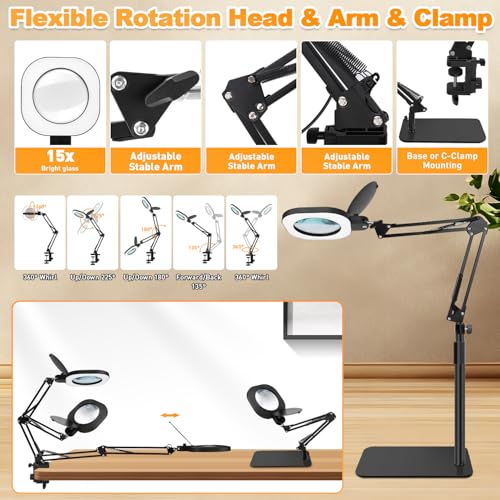 Magnifying Glass with Light and Stand