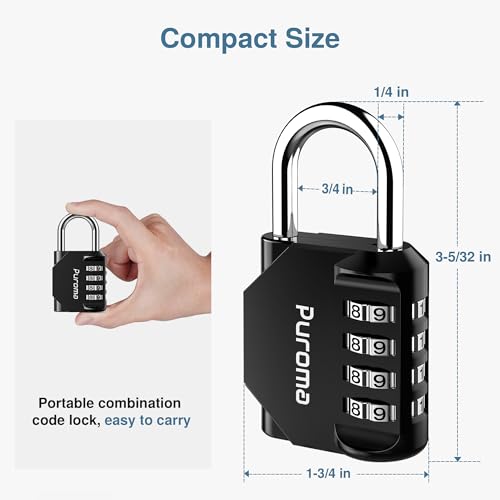 Combination Lock for Locker 4 Digit Outdoor Waterproof Padlock for School
