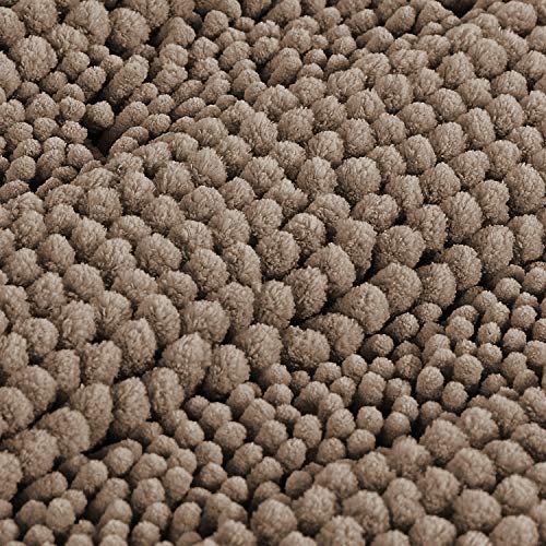 Bathroom Rugs Bath Mats Sets Super Absorbent Chenille Striped Bath Mats Non Skid Machine Wash Dry Rugs for Bathroom Floor Set of 2