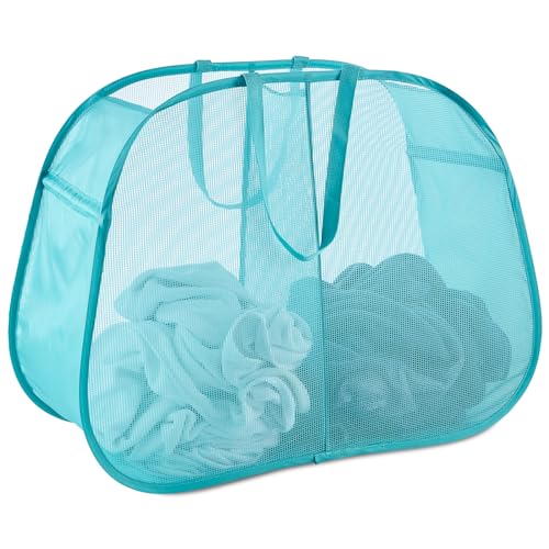 Mesh Popup Laundry Hamper 115L Foldable Laundry Basket Large Capacity Collapsible Clothing Storage Basket with Handles 26 H x 18 W x 18 L