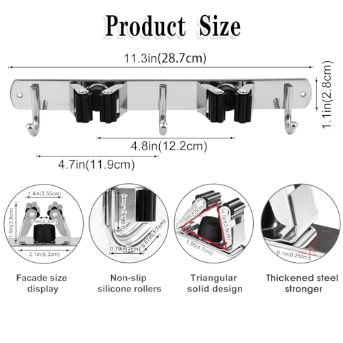 Broom and Mop Holder Wall Mounted Tools