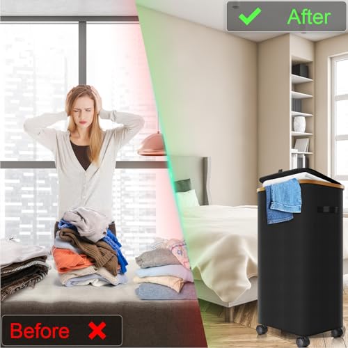 Laundry Hamper with Wheels and Lid