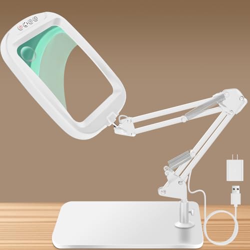 10X 30X Extra Large Magnifying Glass with Light and Stand