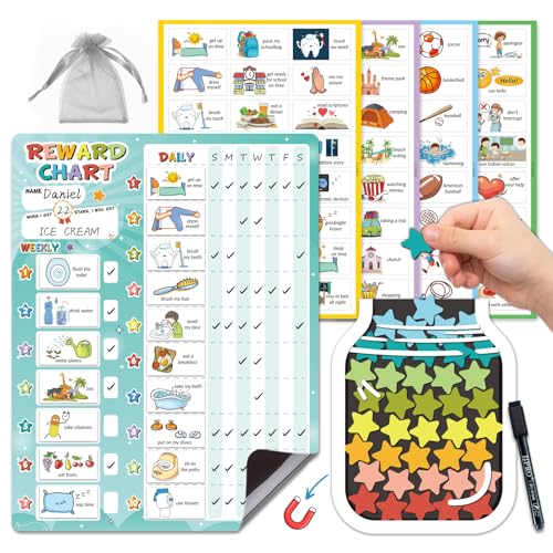 Magnetic Kids Routine Chart+Reward Jar