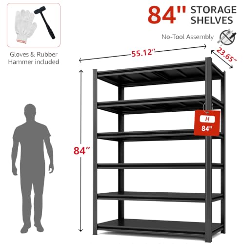 Garage Shelving Heavy Duty Storage Shelves 3000 LBS Adjustable Metal Shelving Uints and Storage for Garage