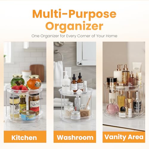 Clear Two Tier Lazy Susan Organizer