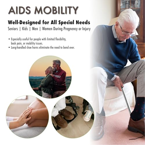 Metal Shoe Horn Long Handle for Seniors
