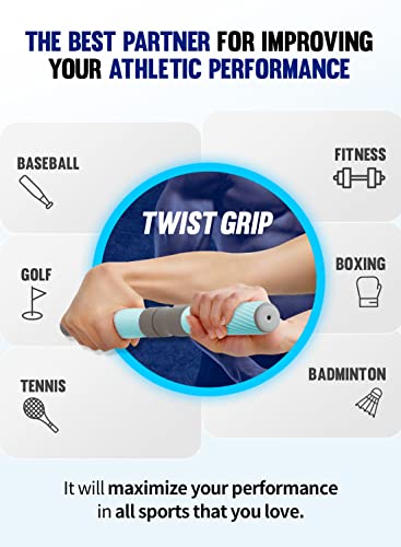 Twist Grip Adjustable Resistance Bar for Wrist Strength