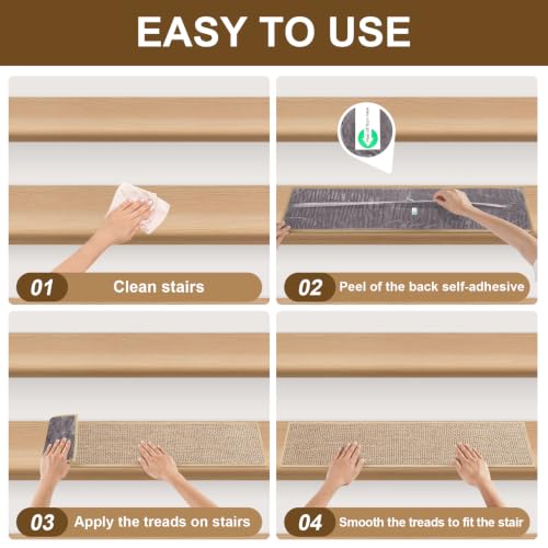 Non Slip Stair Treads for Wooden Steps Indoor