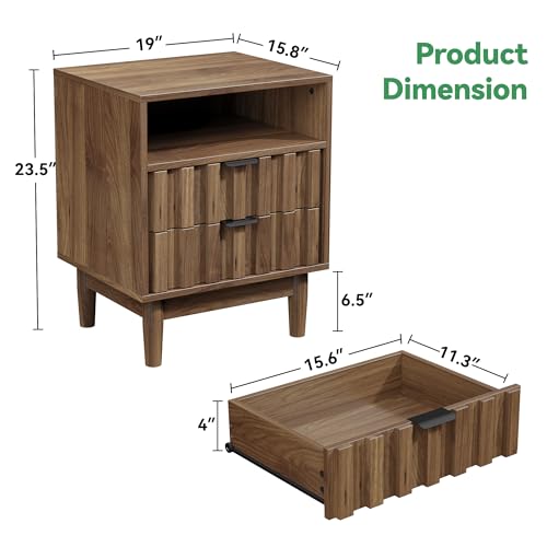Rattan Marble Nightstand