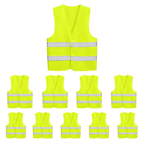 10 Pack Mount Marter Safety Reflective Vest for Outdoor Operator