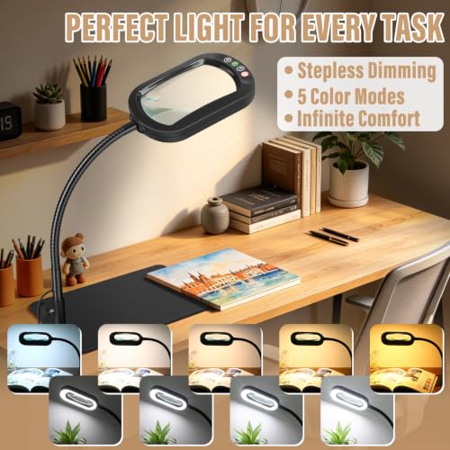 Rectangle Magnifying Glass with Light and Stand