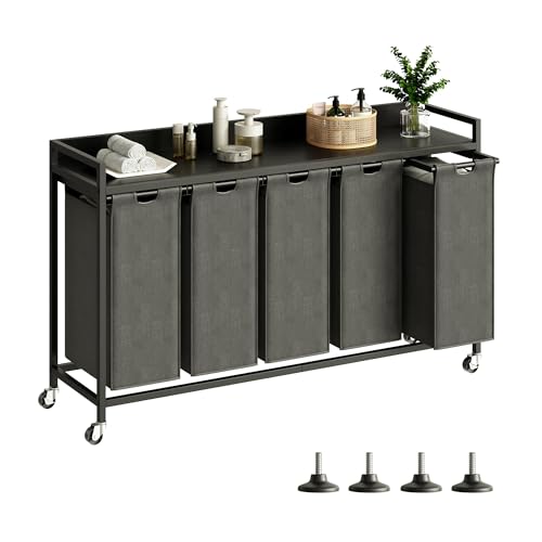 Laundry Hampers with Shelf and Pull