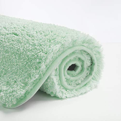 Bathroom Contour Rug Non Slip Bath Mat Water Absorbent Soft Microfiber Shaggy Bathroom Mat Machine Washable Bath Rug for Bathroom Thick Plush U Shape Toilet Rug