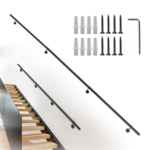 12Ft Industrial Metal Stairs Handrail Kit
