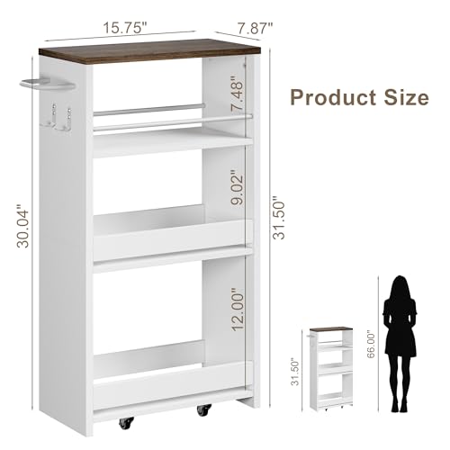 4 Tier Slim Storage Cart with Handle