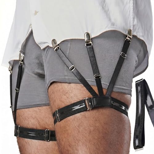 Mens Shirt Stays Adjustable Elastic Shirts Tucker Shirt Garter for Men Police Keep Shirt Tucked
