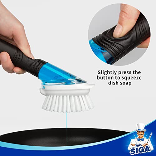Soap Dispensing Dish Brush Storage Set