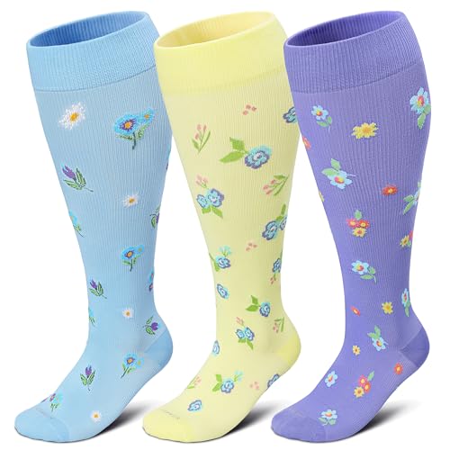 Plus Size Compression Socks for Women Men Wide Calf Extra Large 15