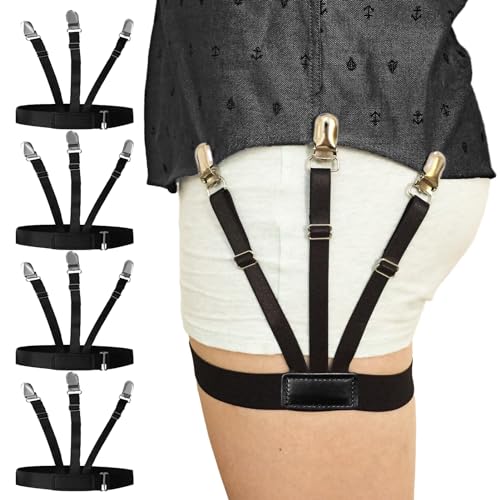 Mens Shirt Stays Adjustable Elastic Shirts Tucker Shirt Garter for Men Police Keep Shirt Tucked