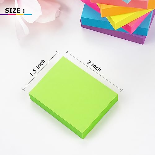 1.5x2 Sticky Notes Bright Colors Self
