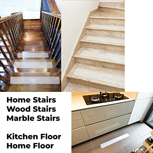 4"x32" Anti Slip Tape Treads 18PCS Non Skid Step Strips for Stairs Bathtub Bathroom Kitchen Playground Safety Grip Indoor Non Slip Waterproof