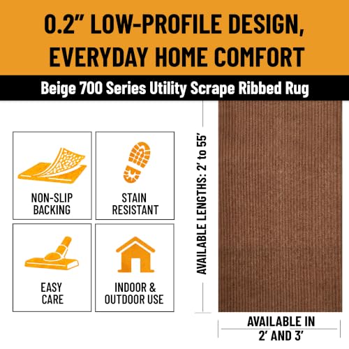 Non Slip Rug with Scraper Pile Durable for Indoor and Outdoor Use