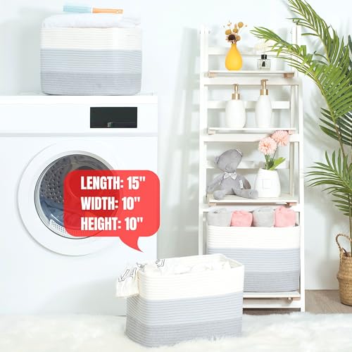 3 Pack Cotton Rope Shelf Storage Baskets