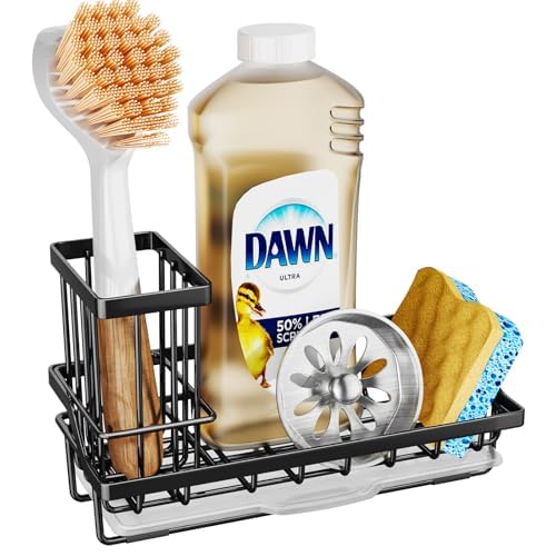 Sink Caddy Kitchen Sink Organizer with Detachable Brush Holder
