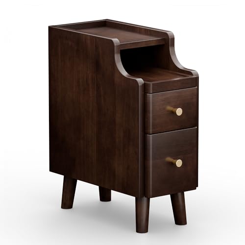 Narrow Nightstand with Drawers