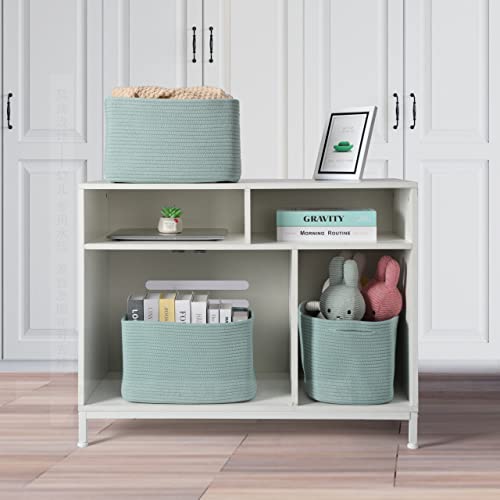 Cotton Rope storage Basket Bins Woven Basket for Organizing Shelves Rectangle Decorative Baskets For storage 3 pack