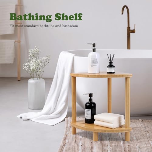 Bamboo Corner Shower Stool for Inside Shower Waterproof