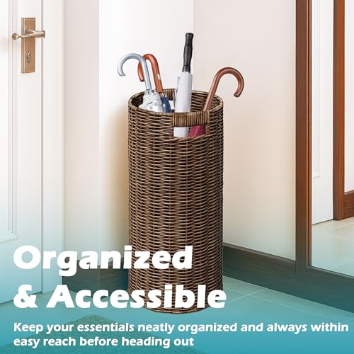 Rattan Umbrella Holder 20.8" H X 10" D