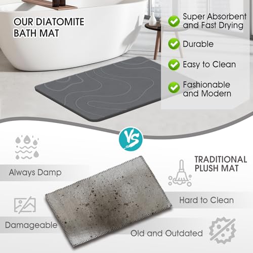 Stone Bath Mat Diatomaceous Earth Shower Mat Non