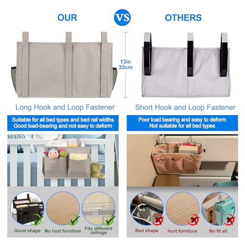 Bedside Caddy Hanging Organizer Bedside Storage Bag for Bunk and Hospital Beds