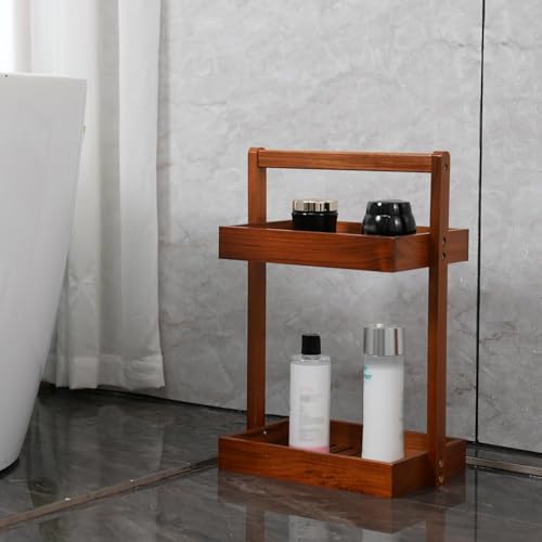 Teak Wood Shower Caddy Corner