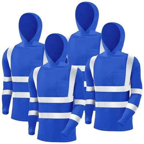 4 Pcs Safety Shirts Hi Vis Hoodie