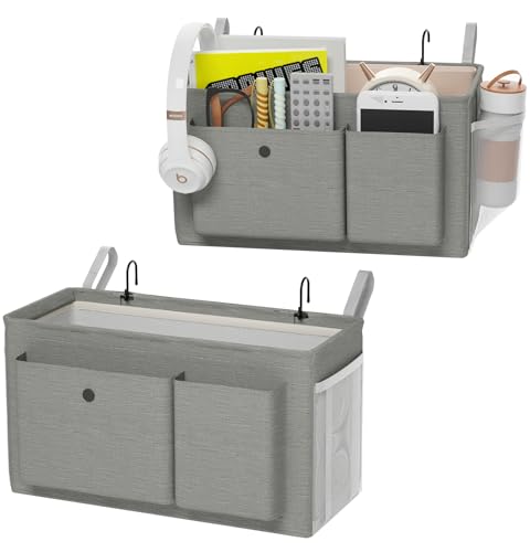 Bedside Caddy Bedside Organizer with Fixed Straps & Water Bottle Holder