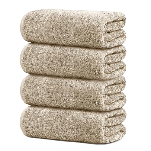 Pack of 4 Extra Large Bath Towels 30 x 60 Inches