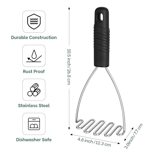 Heavy Duty Stainless Steel Wire Potato Masher with Soft Grip Handle for Effortless Mashing