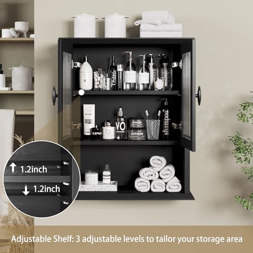 Bathroom Wall Cabinet with Fluted Door