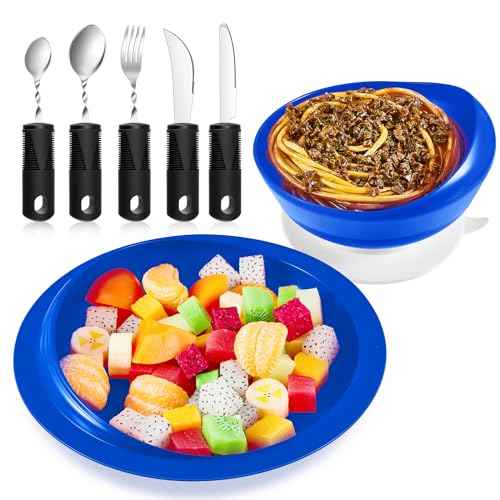 2 Sets Adaptive Utensils Bowl and Plate Set Suction Base
