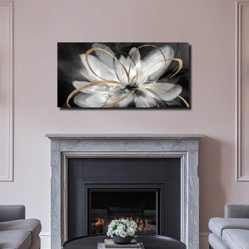 Canvas Wall Art Rustic Farmhouse Wall Decor Large Painting Black Landscape Abstract Art Kitchen Decor Men Bedroom Decor Poster Prints Mountain Huge Pictures