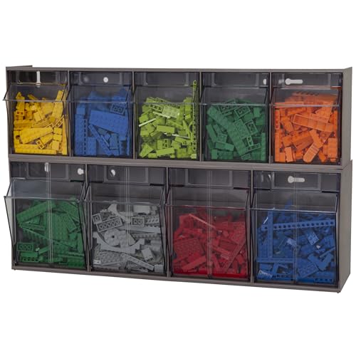 TiltView Horizontal Plastic Organizer Storage System Cabinet